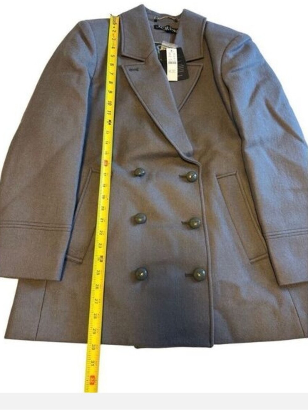 J. Crew Classic peacoat jacket double breasted coat Italian wool blend melton - Picture 15 of 16